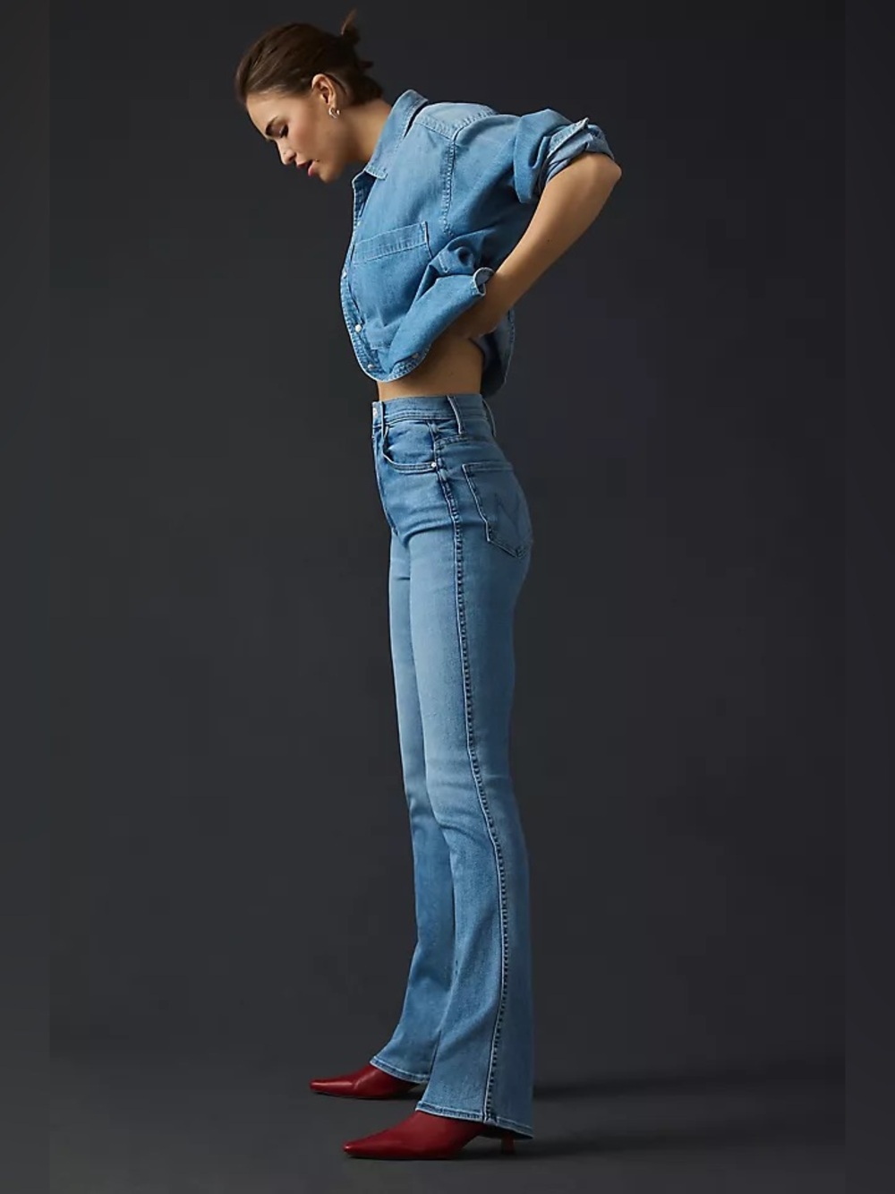 MOTHER Denim High Waisted Smokin Double Heel in County Line